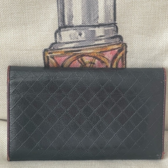 CHANEL⭐️Black Quilted Leather Diamond Stitched Continental Flap Wallet w/ COA⭐️ - Picture 3 of 13